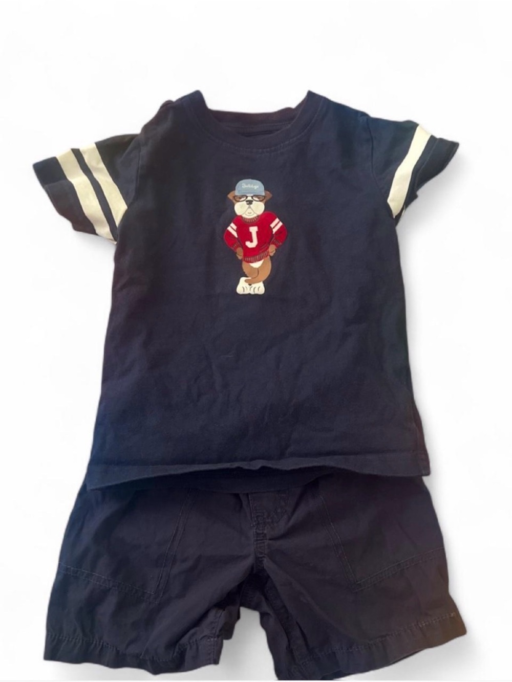 Janie and Jack Navy Short Sleeve Tee with Carter's short